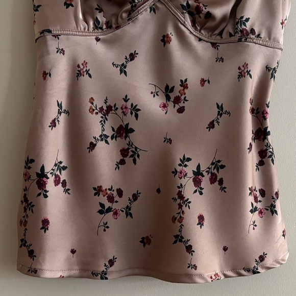 Vintage Y2K French Kiss S Floral Cami Blouse Champagne Dainty Romantic Coquette - Picture 4 of 12